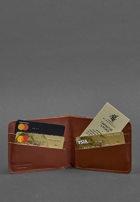 Чоловіче шкіряне портмоне 4.1 (4 кишені) світло-коричневе