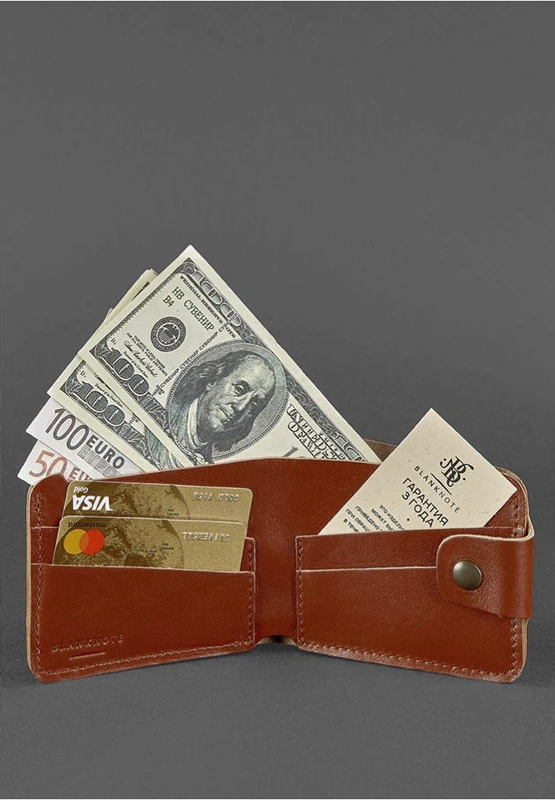 Шкіряне портмоне 4.3 світло-коричневе