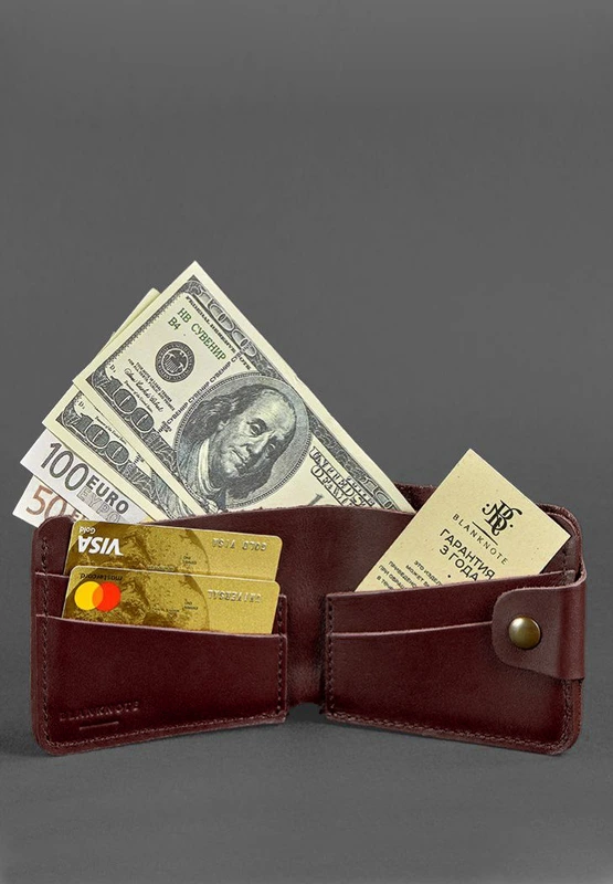 Шкіряне портмоне 4.3 бордове