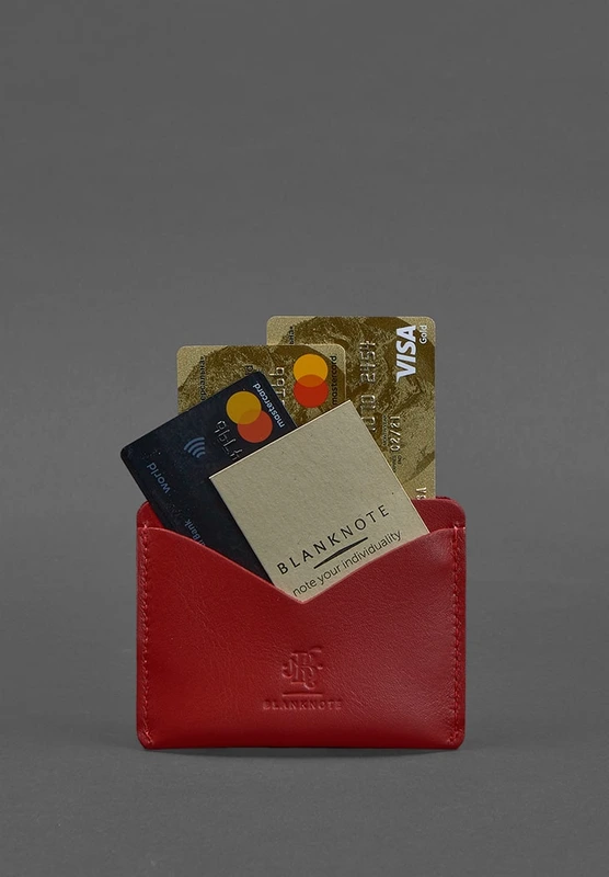 Жіноча шкіряна візитниця 5.0 червона Краст