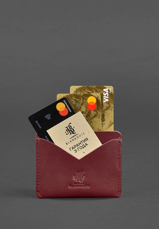 Жіноча шкіряна візитниця 5.0 бордова Краст