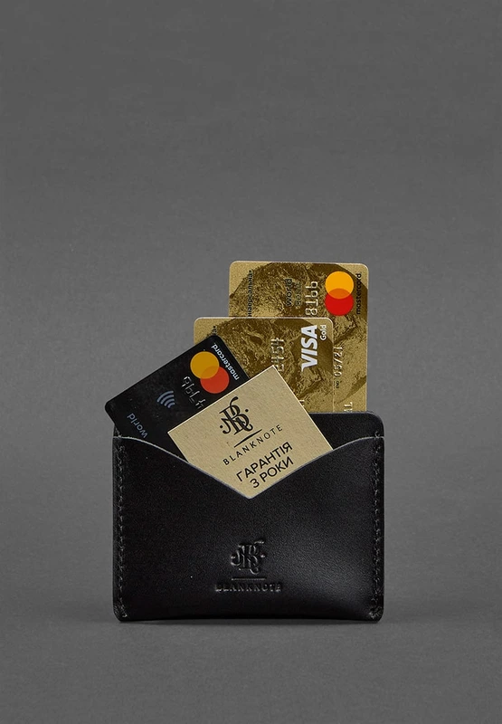 Шкіряна візитниця 5.0 вугільно-чорна