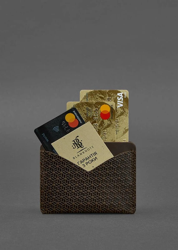 Шкіряна візитниця 5.0 темно-коричнева Crazy Horse Карбон