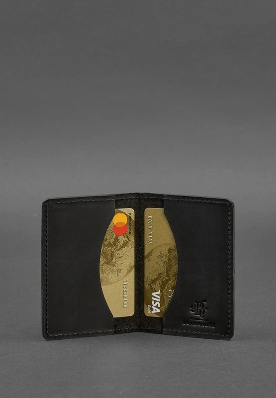 Чоловічий шкіряний кард-кейс (візитниця) 6.0 Карбон чорний