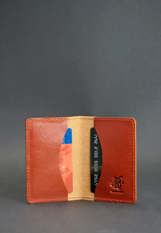 Шкіряний кард-кейс (візитниця) 6.0 світло-коричневий