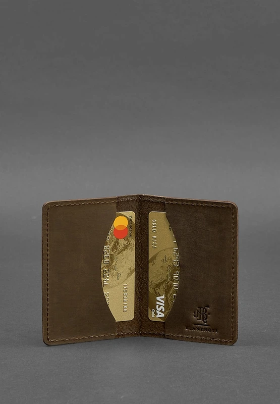 Чоловічий шкіряний кард-кейс (візитниця) 6.0 Карбон темно-коричневий