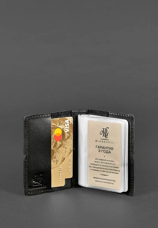 Шкіряний кард-кейс 7.0 вугільно-чорний