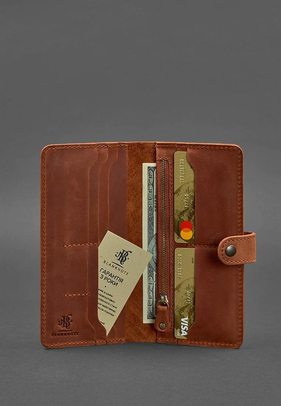 Шкіряне жіноче портмоне 7.0 Інді світло-коричневе