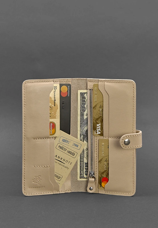 Шкіряне жіноче портмоне 7.0 Світло-бежевий