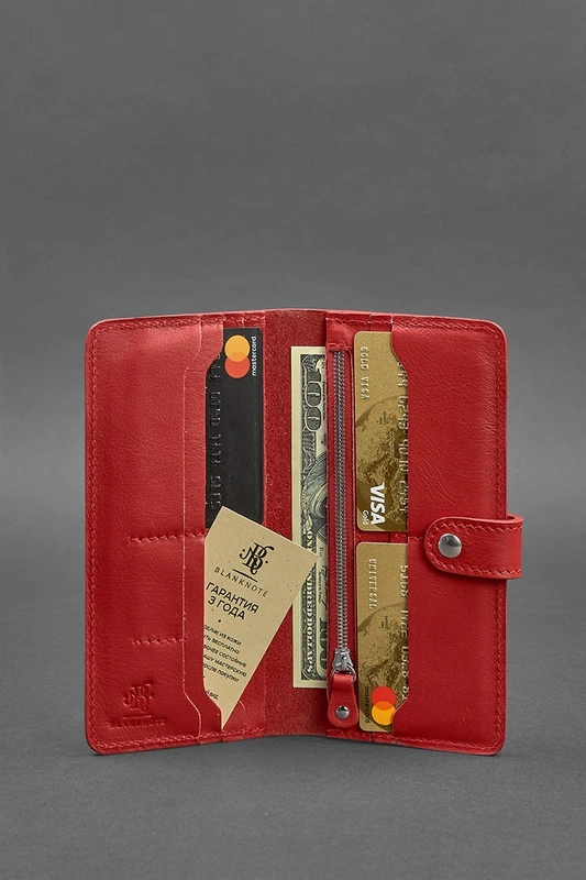 Шкіряне жіноче портмоне 7.0 Червоне