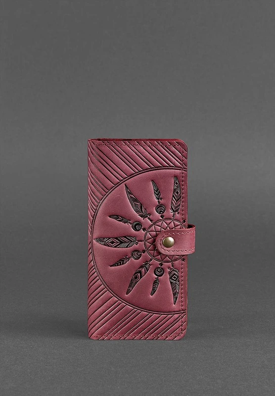 Шкіряне жіноче бордове портмоне 7.0 Інді