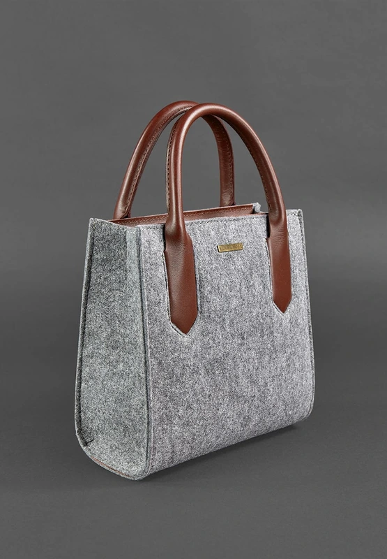 Фетрова жіноча сумка-кроссбоді Blackwood з шкіряними коричневими вставками