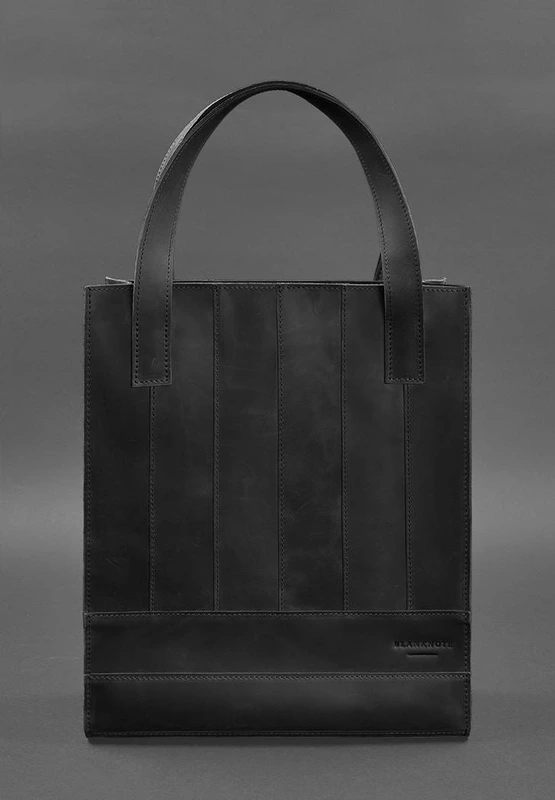 Шкіряна жіноча сумка шоппер Бетсі чорна