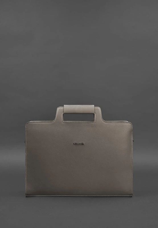 Жіноча шкіряна сумка для ноутбука і документів темно-бежева