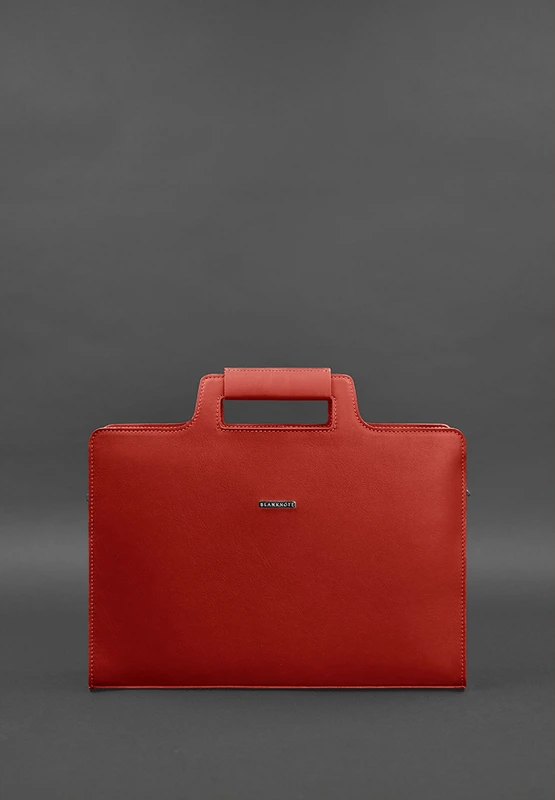Жіноча шкіряна сумка для ноутбука і документів червона