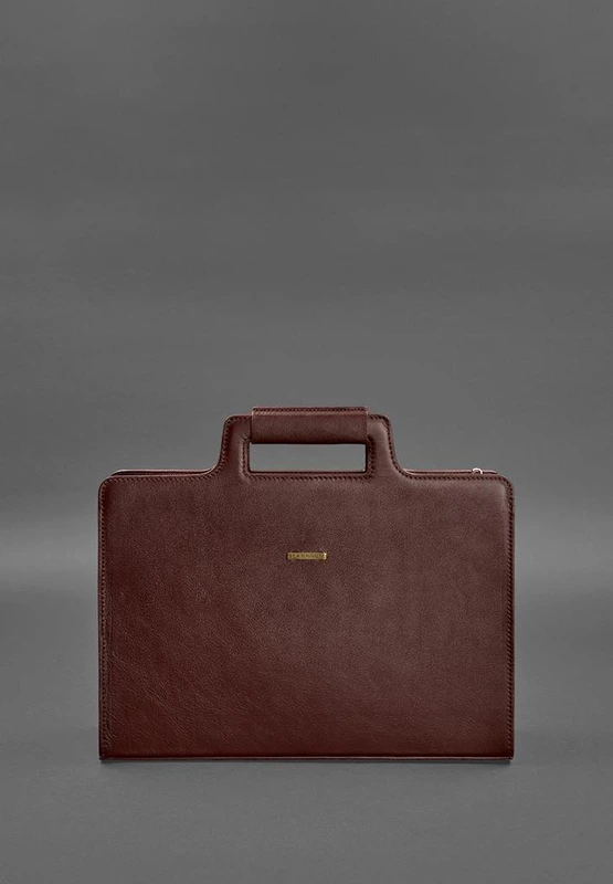 Жіноча шкіряна сумка для ноутбука і документів бордова