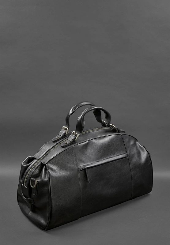 Шкіряна дорожня сумка Люкс Чорна