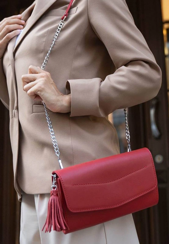 Жіноча шкіряна сумка Еліс червона Краст