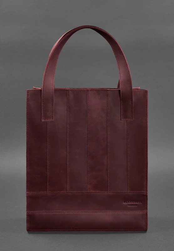 Шкіряна жіноча сумка шоппер Бетсі бордова Crazy Horse