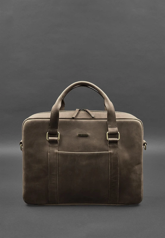 Шкіряна сумка для ноутбука та документів коричнева Crazy Horse