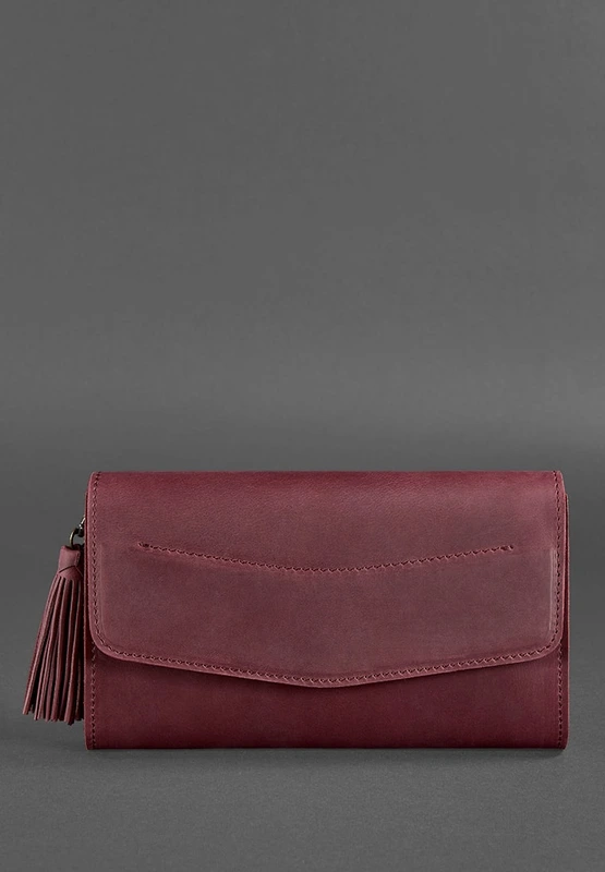 Шкіряна жіноча сумка Еліс бордова crazy horse