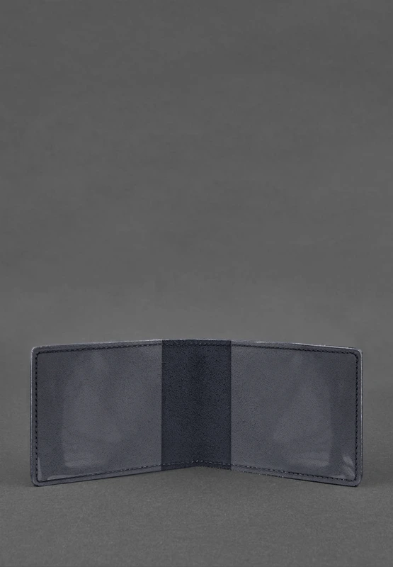 Шкіряна обкладинка для посвідчення учасника бойових дій (УБД) темно-синя Crazy Horse