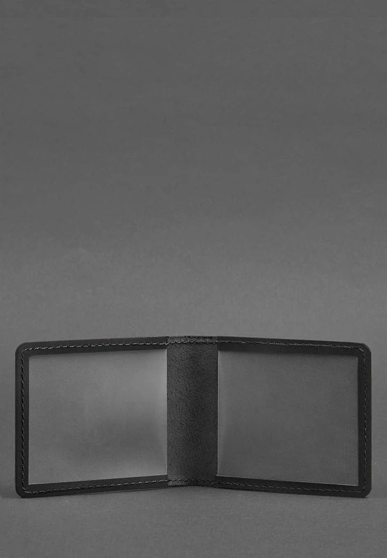 Шкіряна обкладинка для посвідчення з гербом, чорний Crazy Horse