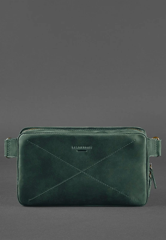 Шкіряна поясна сумка Dropbag Maxi зелена