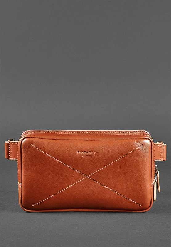 Шкіряна поясна сумка Dropbag Maxi світло-коричнева