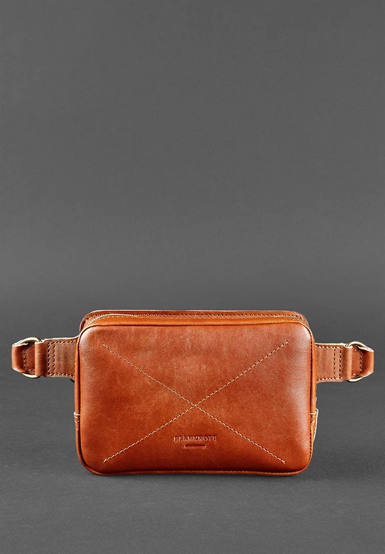 Шкіряна поясна сумка Dropbag Mini світло-коричнева