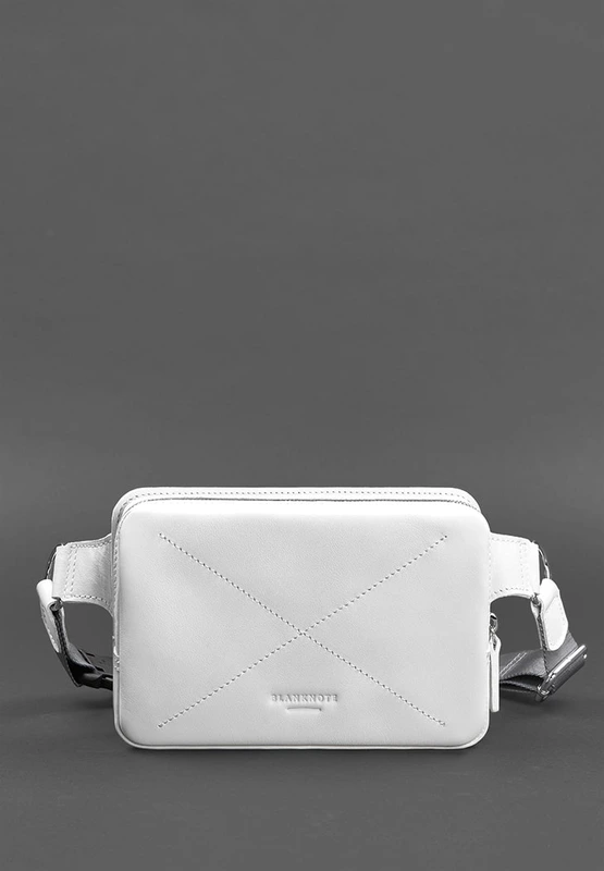 Шкіряна жіноча поясна сумка Dropbag Mini біла