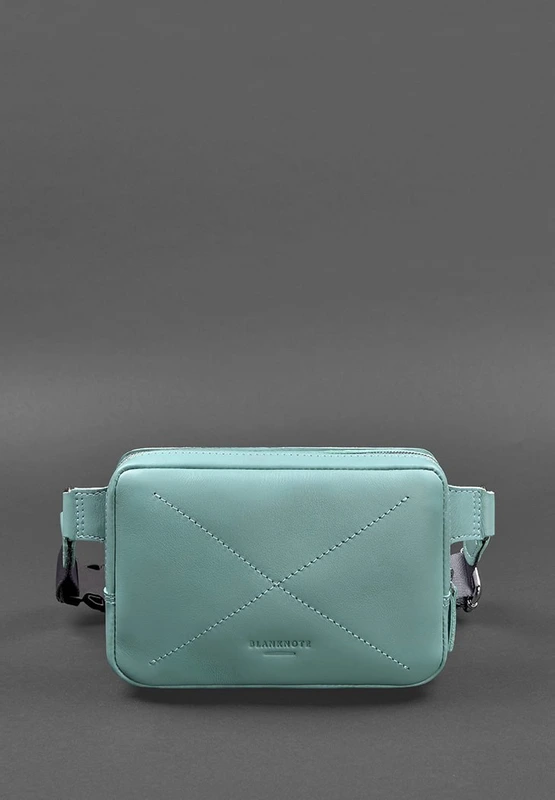 Шкіряна жіноча поясна сумка Dropbag Mini бірюзова