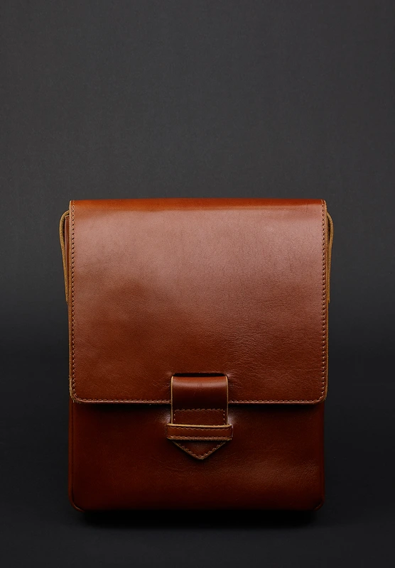 Чоловіча шкіряна сумка-месенджер Esquire світло-коричнева