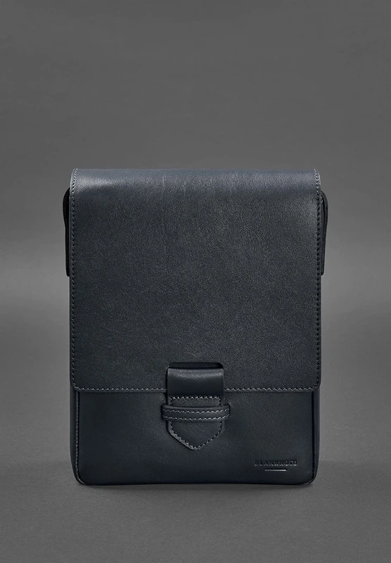Чоловіча шкіряна сумка-месенджер Esquire синя