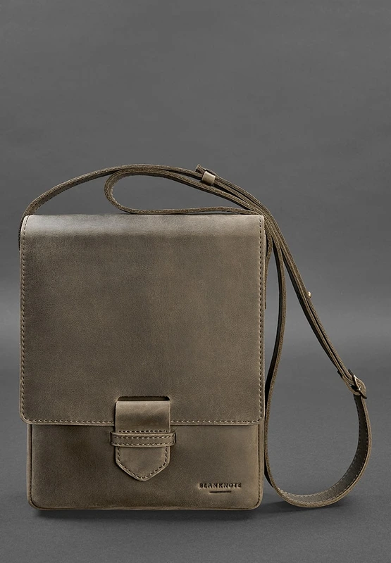 Чоловіча шкіряна сумка-месенджер Esquire темно-коричнева