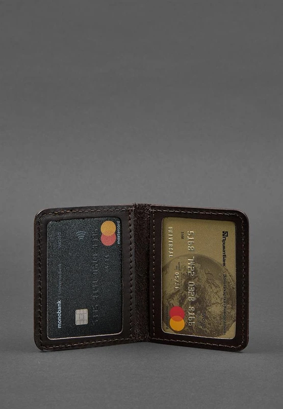 Шкіряна обкладинка для ID-паспорта і водійського повсідчення 4.0 коричнева