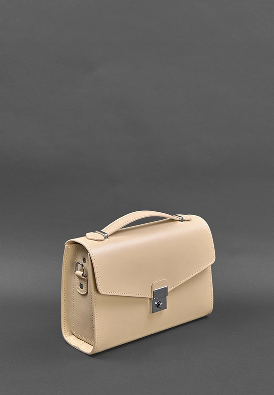 Жіноча шкіряна сумка-кроссбоді Lola світло-бежева