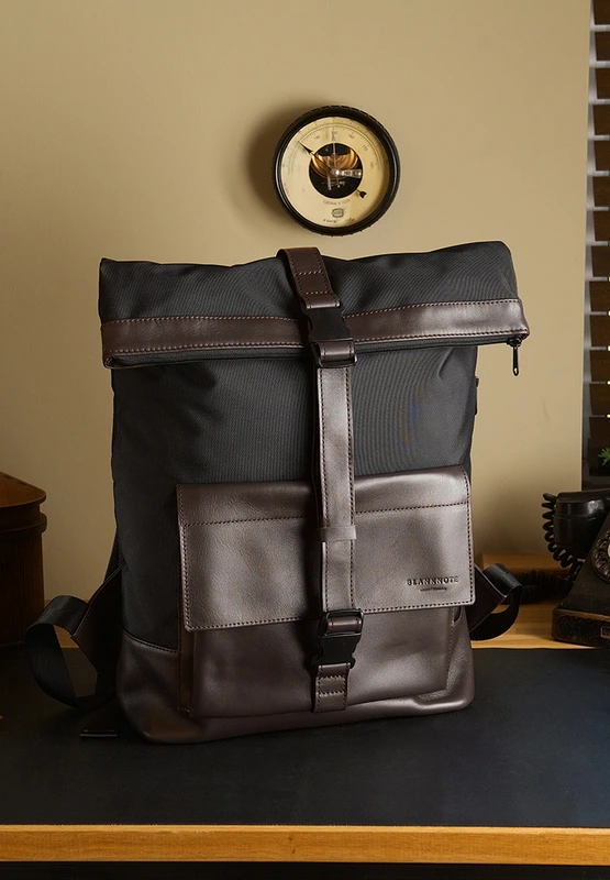 Рюкзак Urban чорний з коричневими вставками