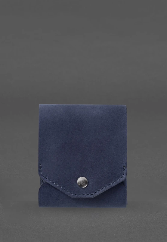 Шкіряний кард-кейс (портмоне) 11.0 синій Crazy Horse