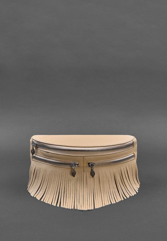 Шкіряна жіноча сумка на пояс Spirit світло-бежева