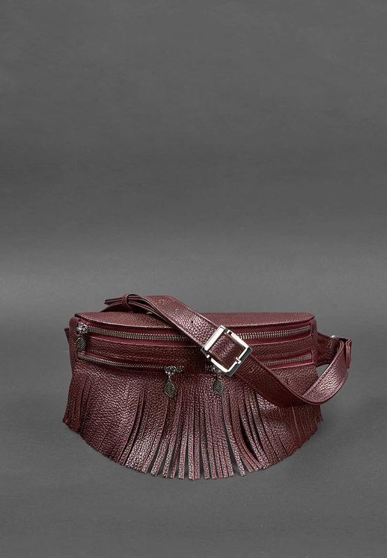 Шкіряна жіноча сумка на пояс Spirit бордова