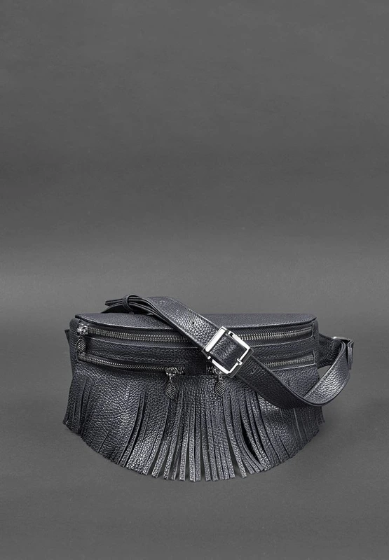 Шкіряна жіноча сумка на пояс Spirit темно-синя