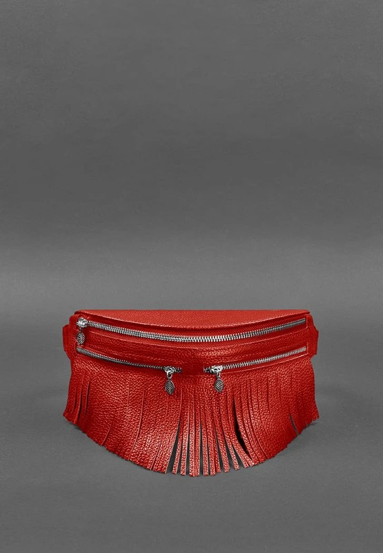 Шкіряна жіноча сумка на пояс Spirit червона