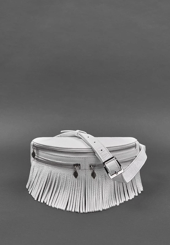 Шкіряна жіноча сумка на пояс Spirit біла