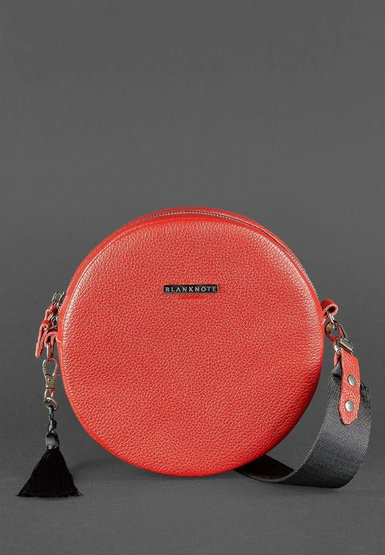 Кругла жіноча шкіряна сумочка Tablet червона