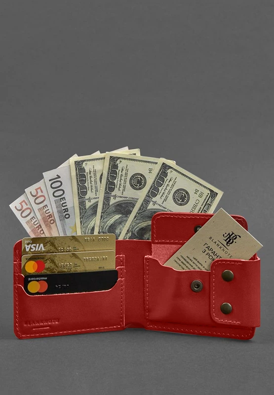 Шкіряне портмоне Zeus 9.0 червоний краст