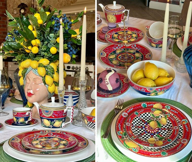 Чашка з блюдцем порцелянові Sicilia "Ornamento" (Орнамент) 220мл, у подарунковій коробці