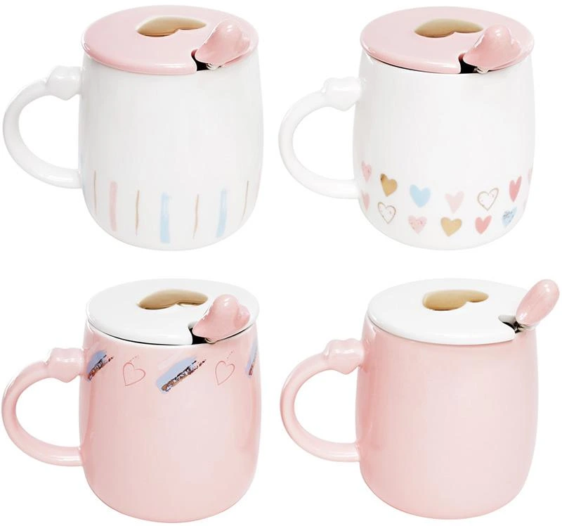 Кружка фарфорова "Girl’s heart" 420мл з кришкою і ложкою
