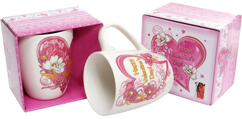 Кружка "Happy Valentine's" 350мл зі стразами