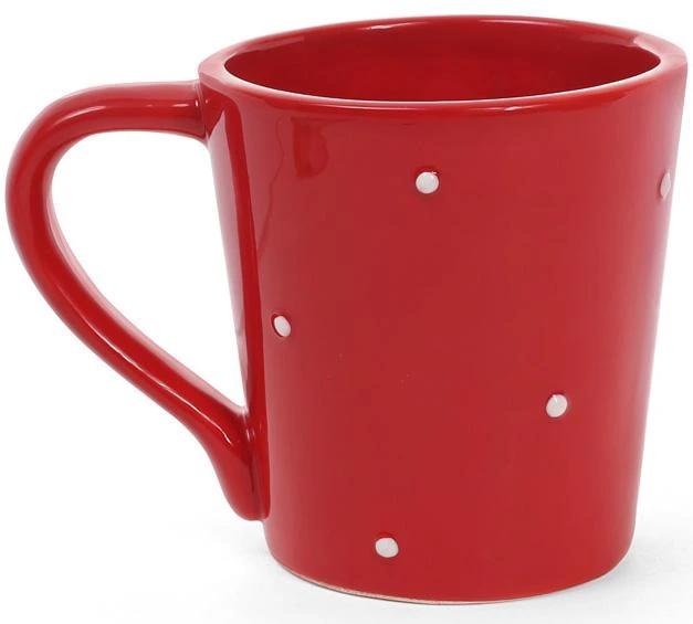 Кружка керамічна "Олені в шарфиках на червоному" 325мл